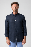 Lucas Linen Lightweight Shirt | Navy Blue