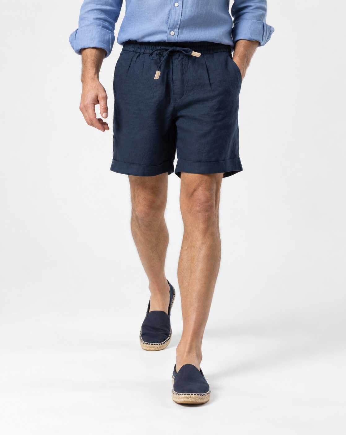 Liam Linen Shorts | Navy Blue