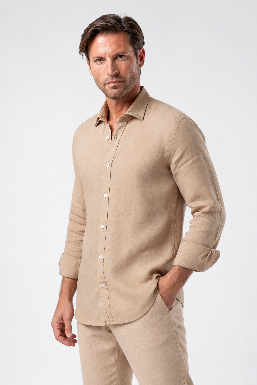 Lucas Linen Lightweight Shirt | Beige