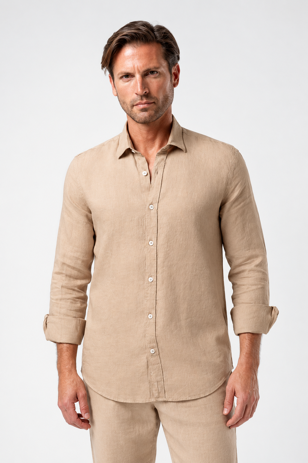Lucas Linen Lightweight Shirt | Beige