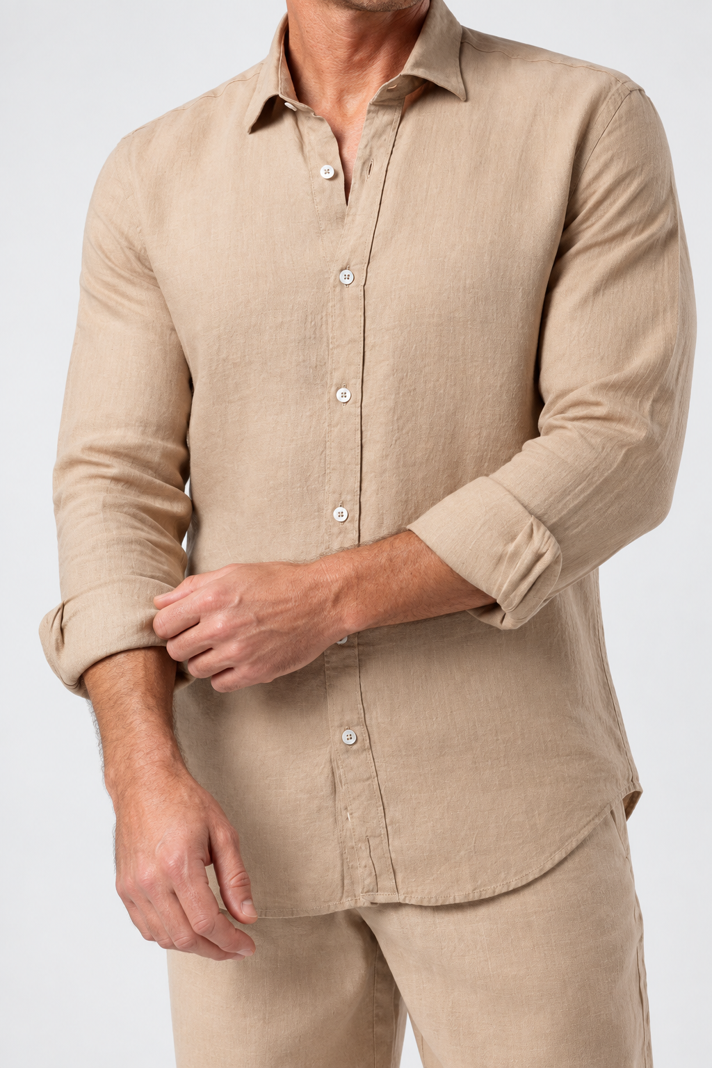 Lucas Linen Lightweight Shirt | Beige