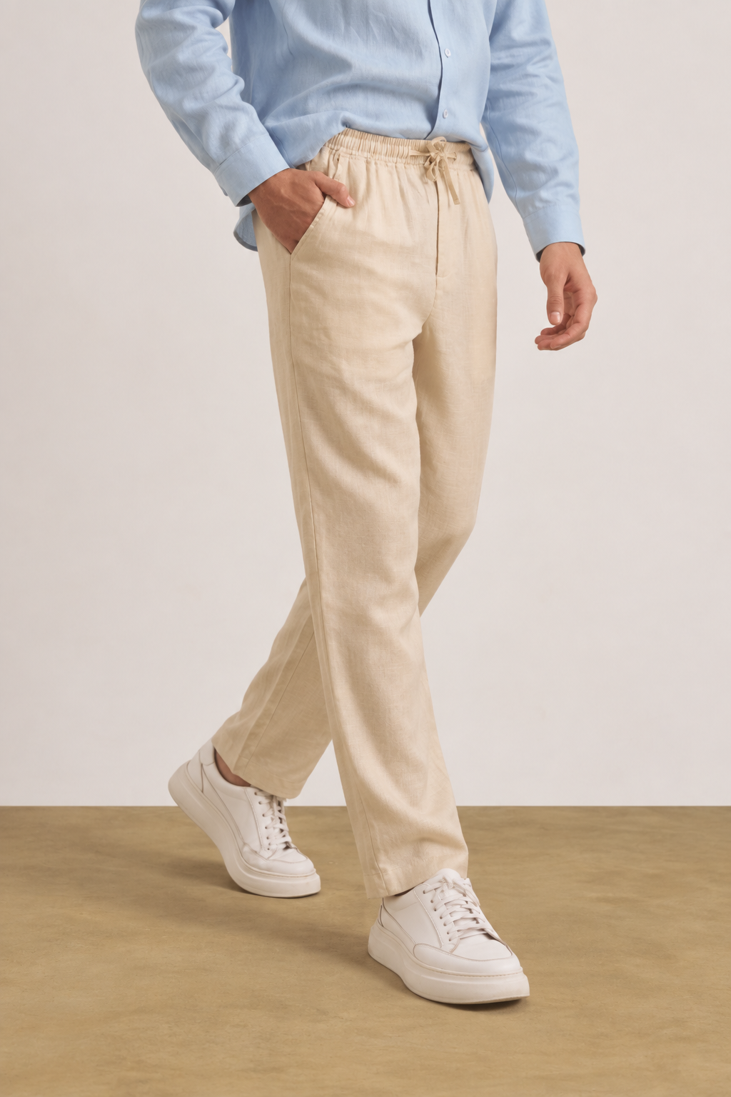 Charles Linen Trousers | Beige