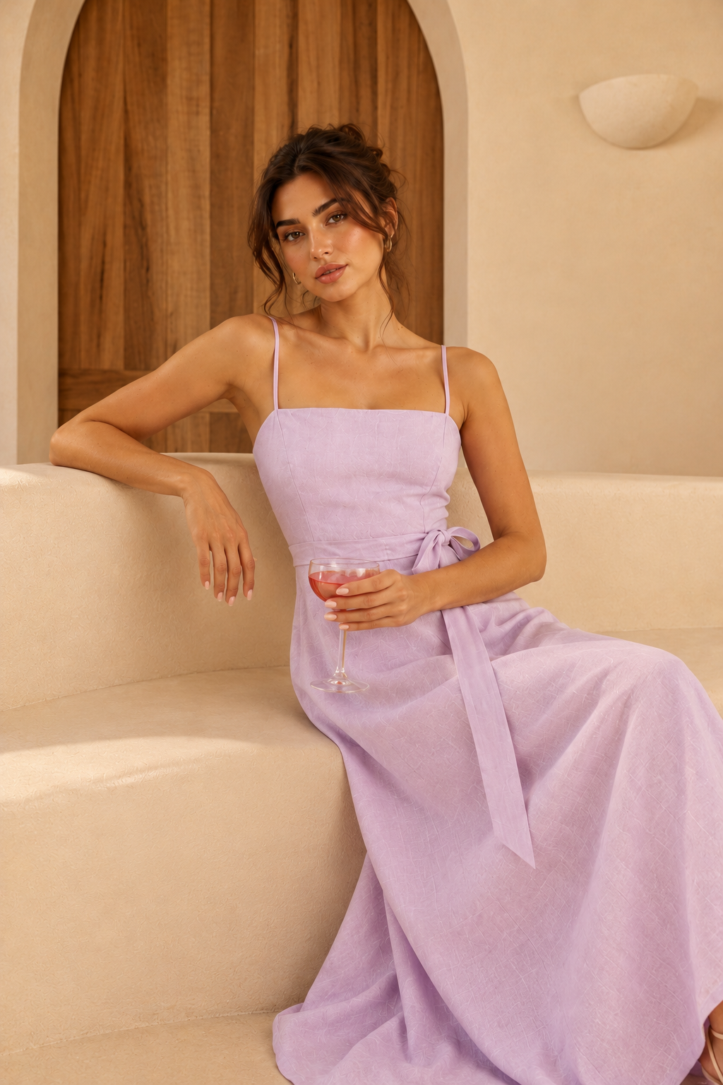 Lily Linen Dress | Pink