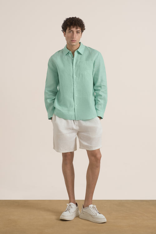 Ares Linen Shirt | Mint Green