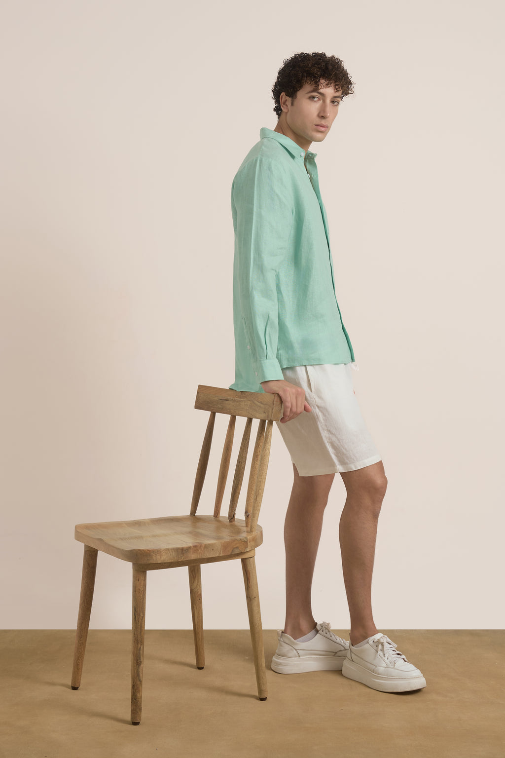 Ares Linen Shirt | Mint Green