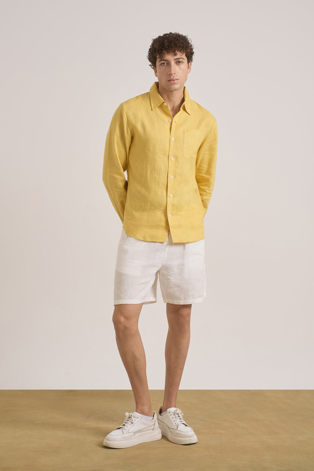 Ares Linen Shirt | Sun Yellow