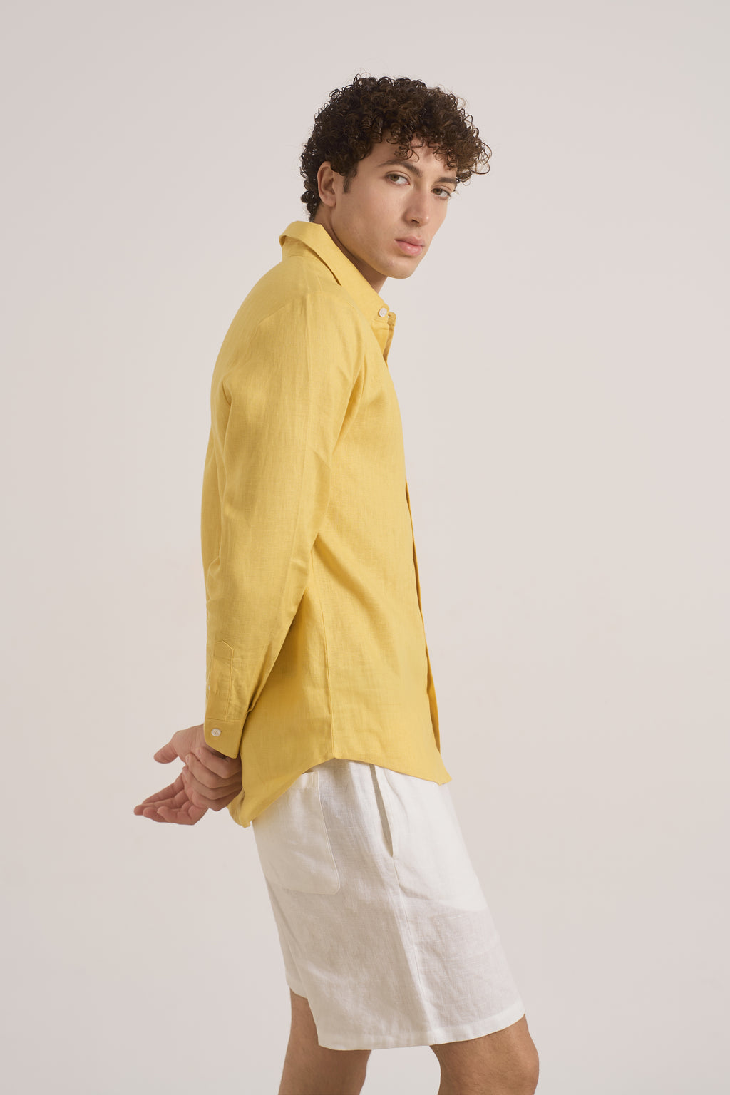 Ares Linen Shirt | Sun Yellow