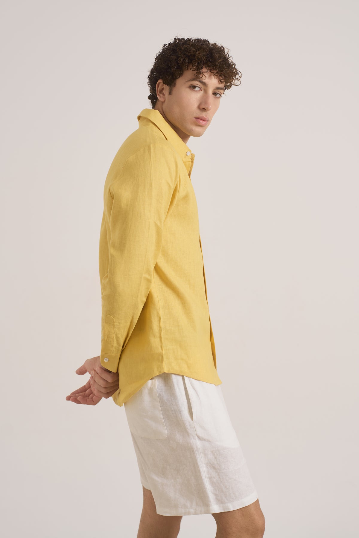Ares Linen Shirt | Sun Yellow