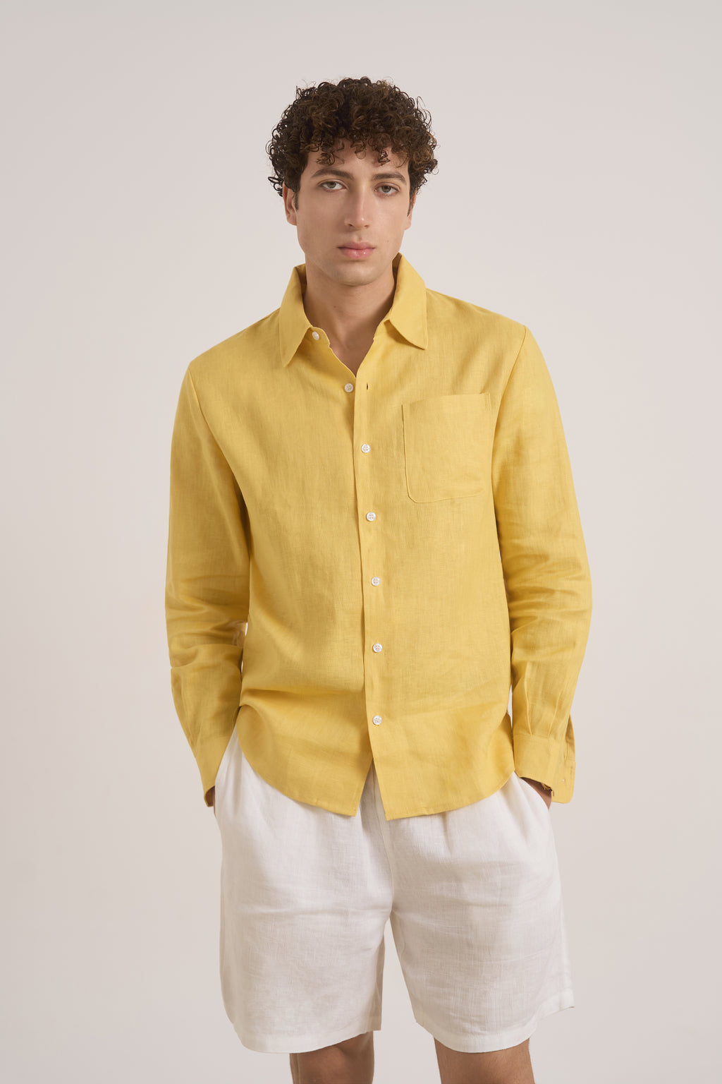 Ares Linen Shirt | Sun Yellow