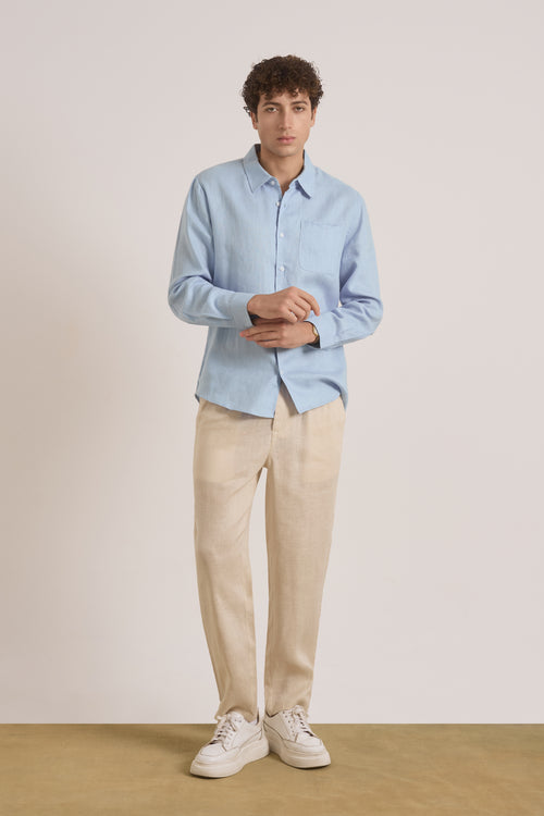 Ares Linen Shirt | Blue
