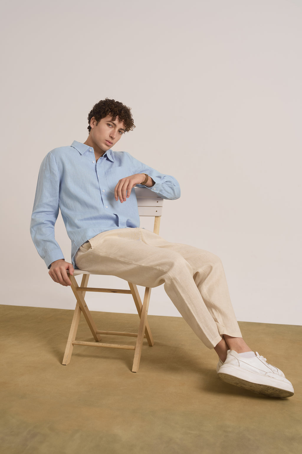 Ares Linen Shirt | Blue