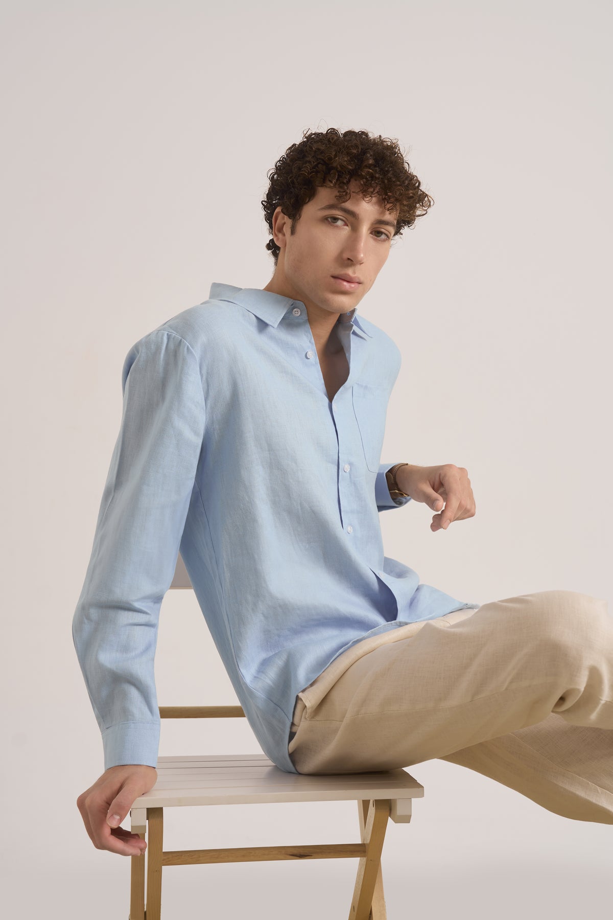 Ares Linen Shirt | Blue