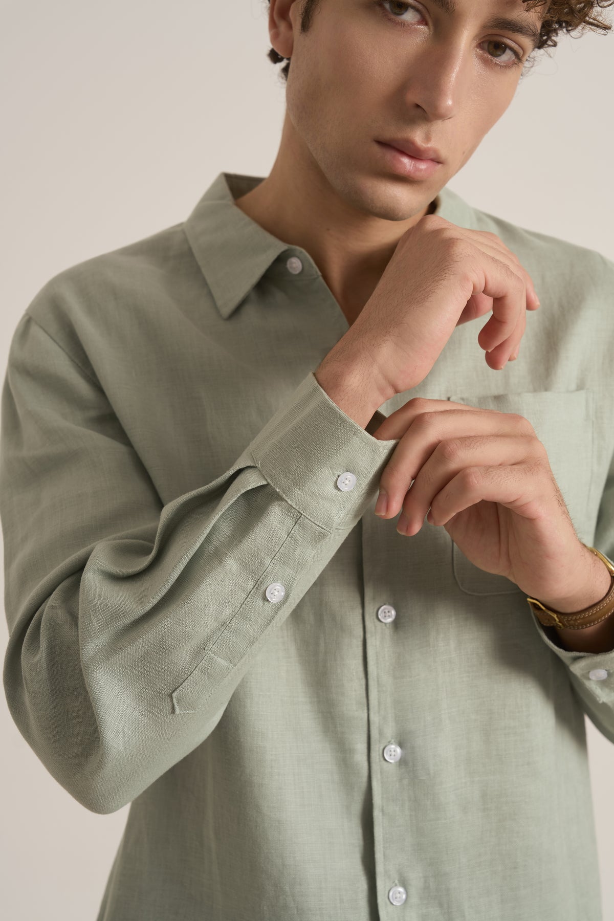 ARES Linen Shirt | Sage Green