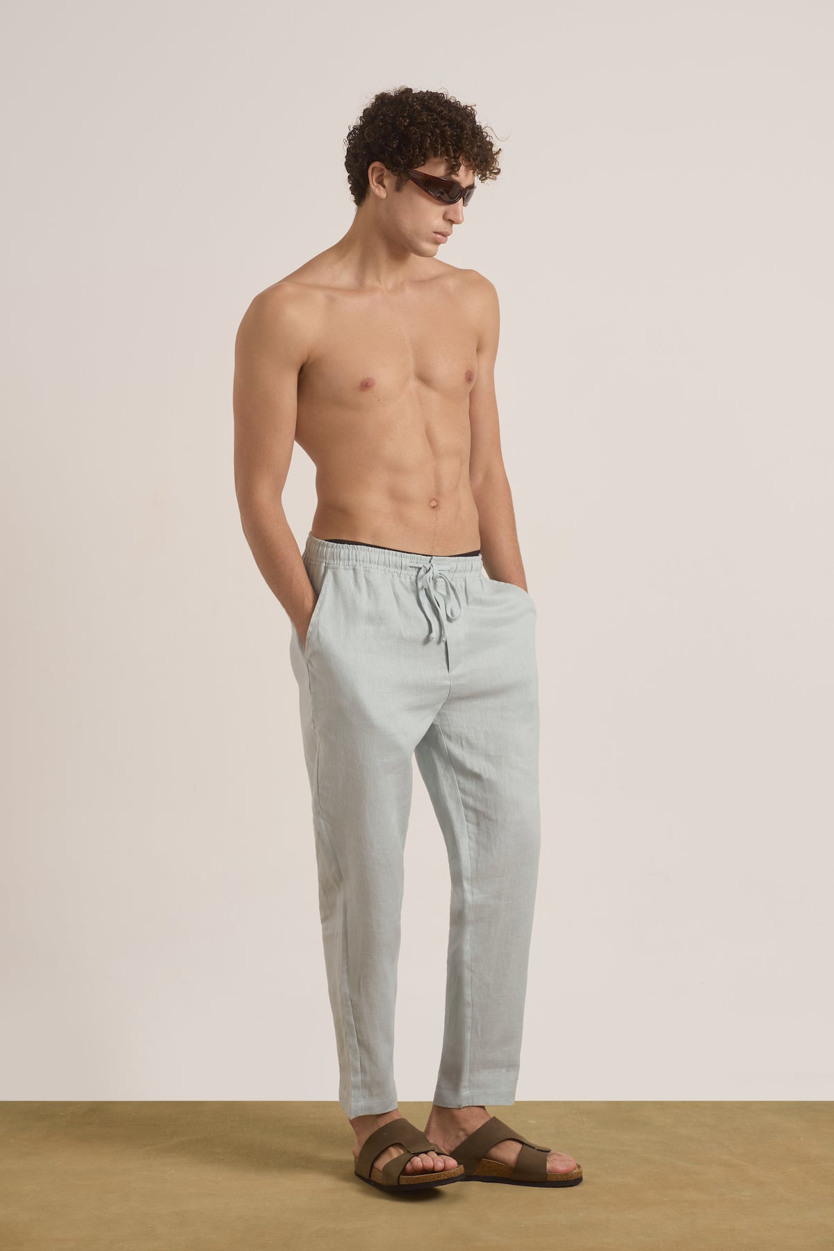 Oliver Linen Trousers | Blue