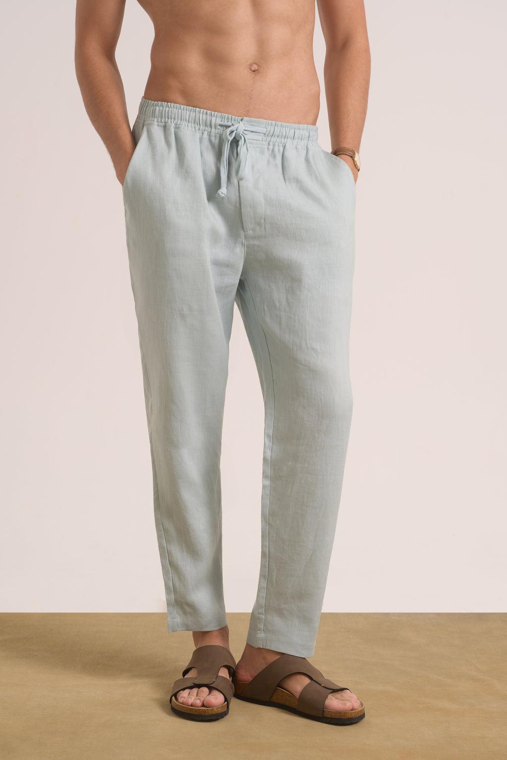 Oliver Linen Trousers | Blue