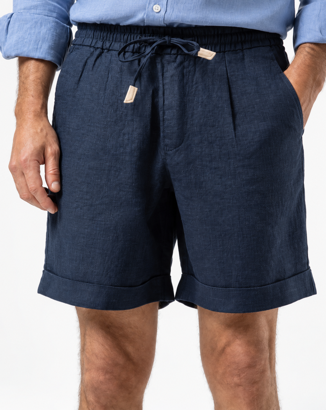 Liam Linen Shorts | Navy Blue