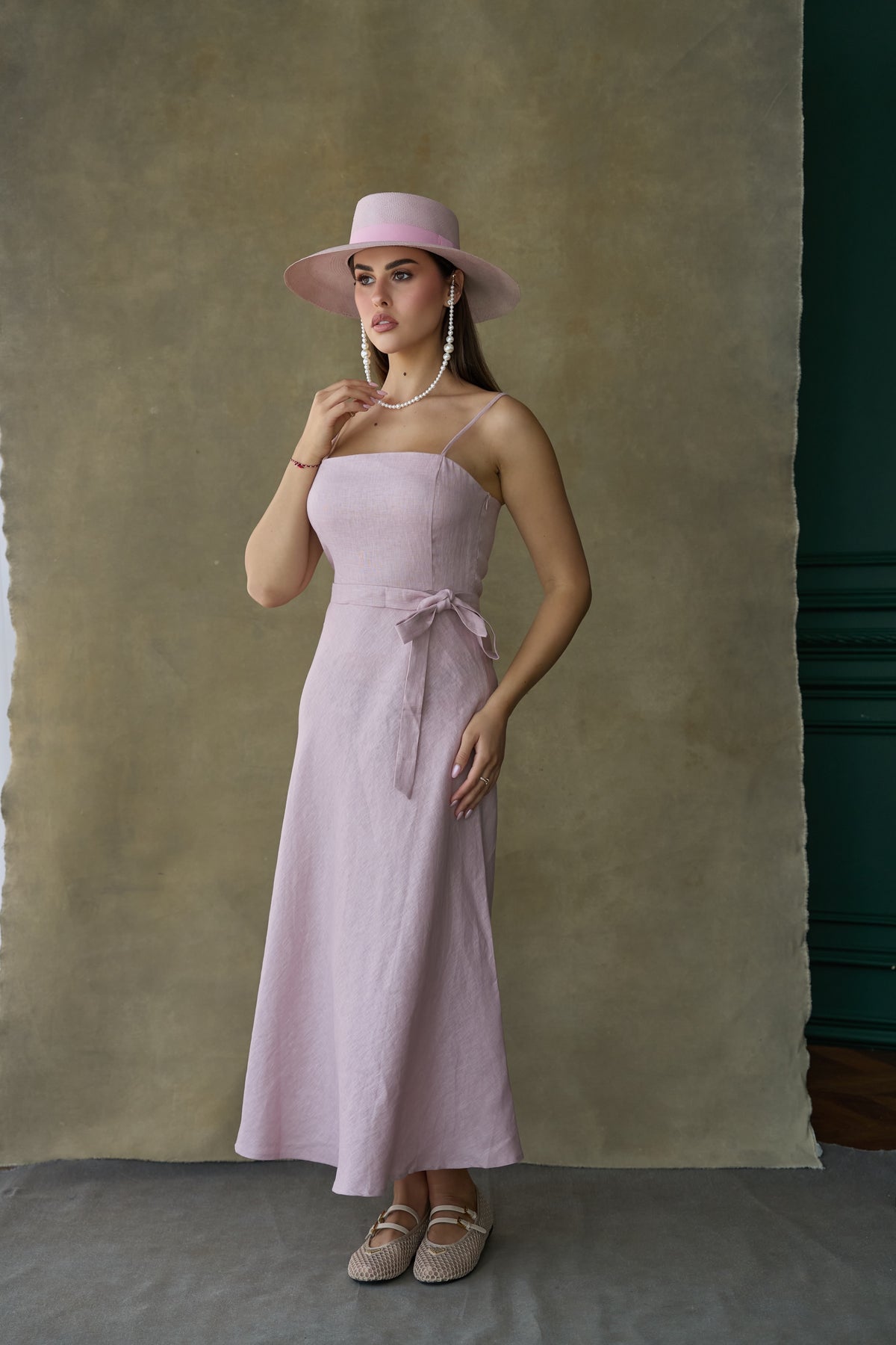 Lily Linen Dress | Pink