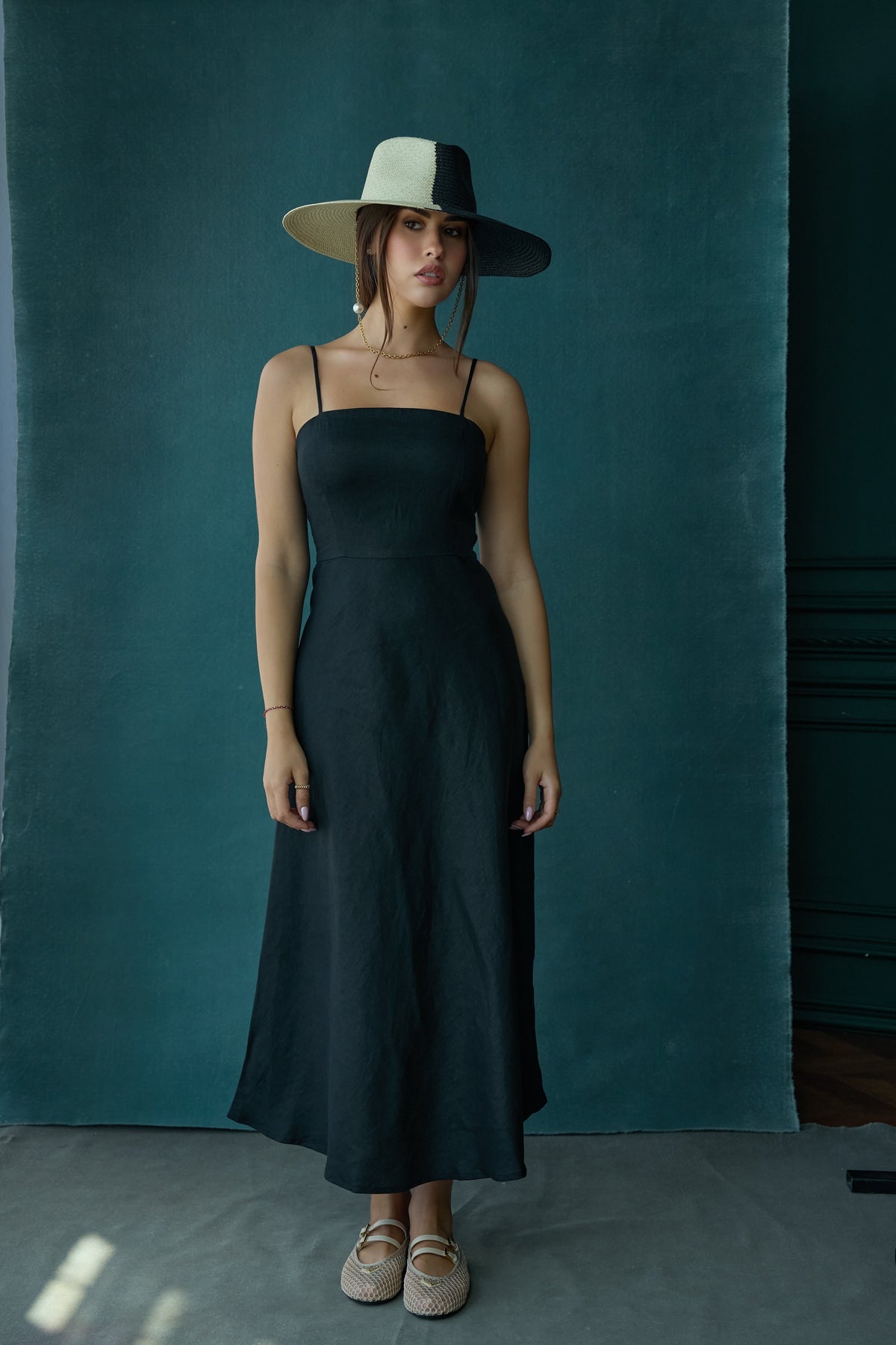 Lily Linen Dress | Black