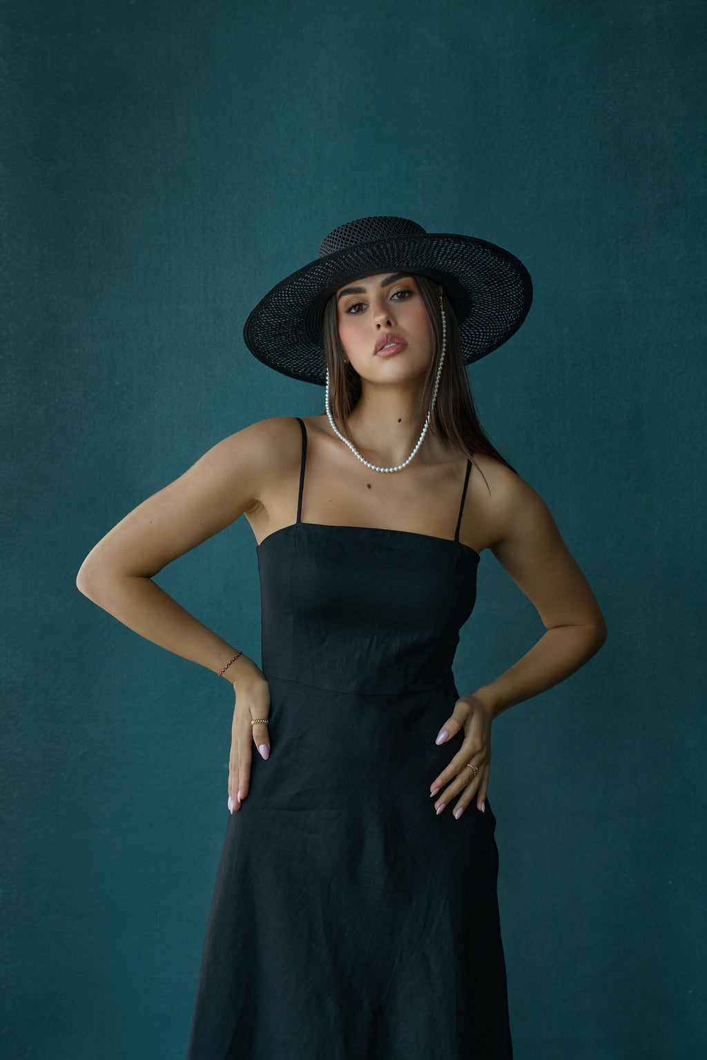 Lily Linen Dress | Black