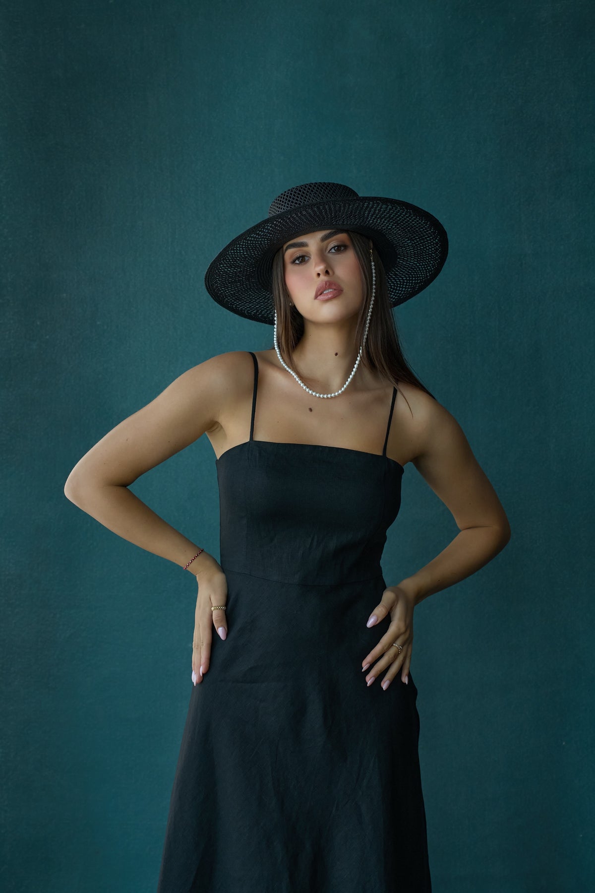 Lily Linen Dress | Black