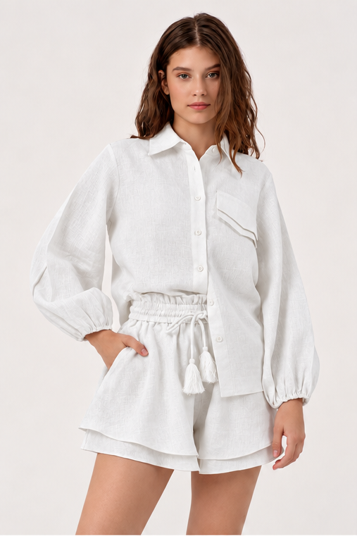 Victoria Linen Set | White