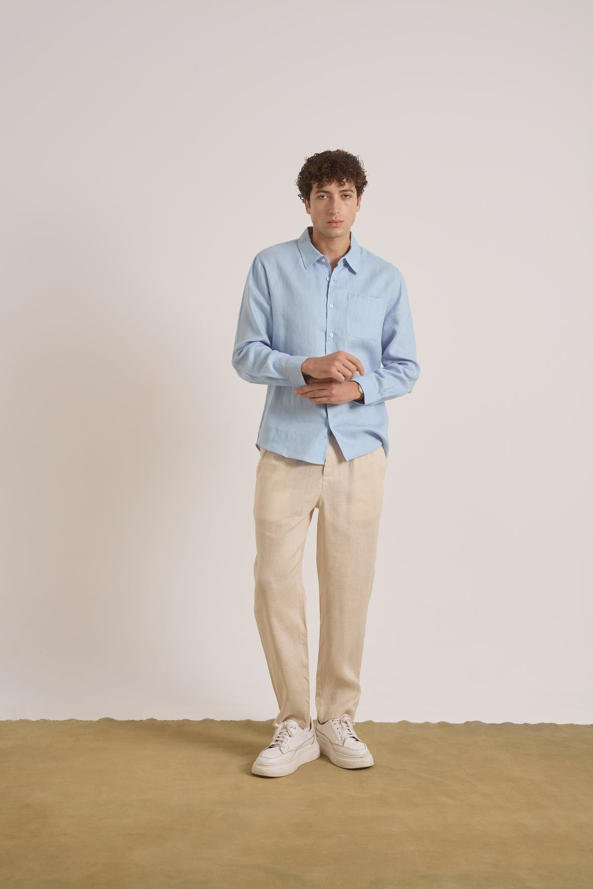Charles Linen Trousers | Beige
