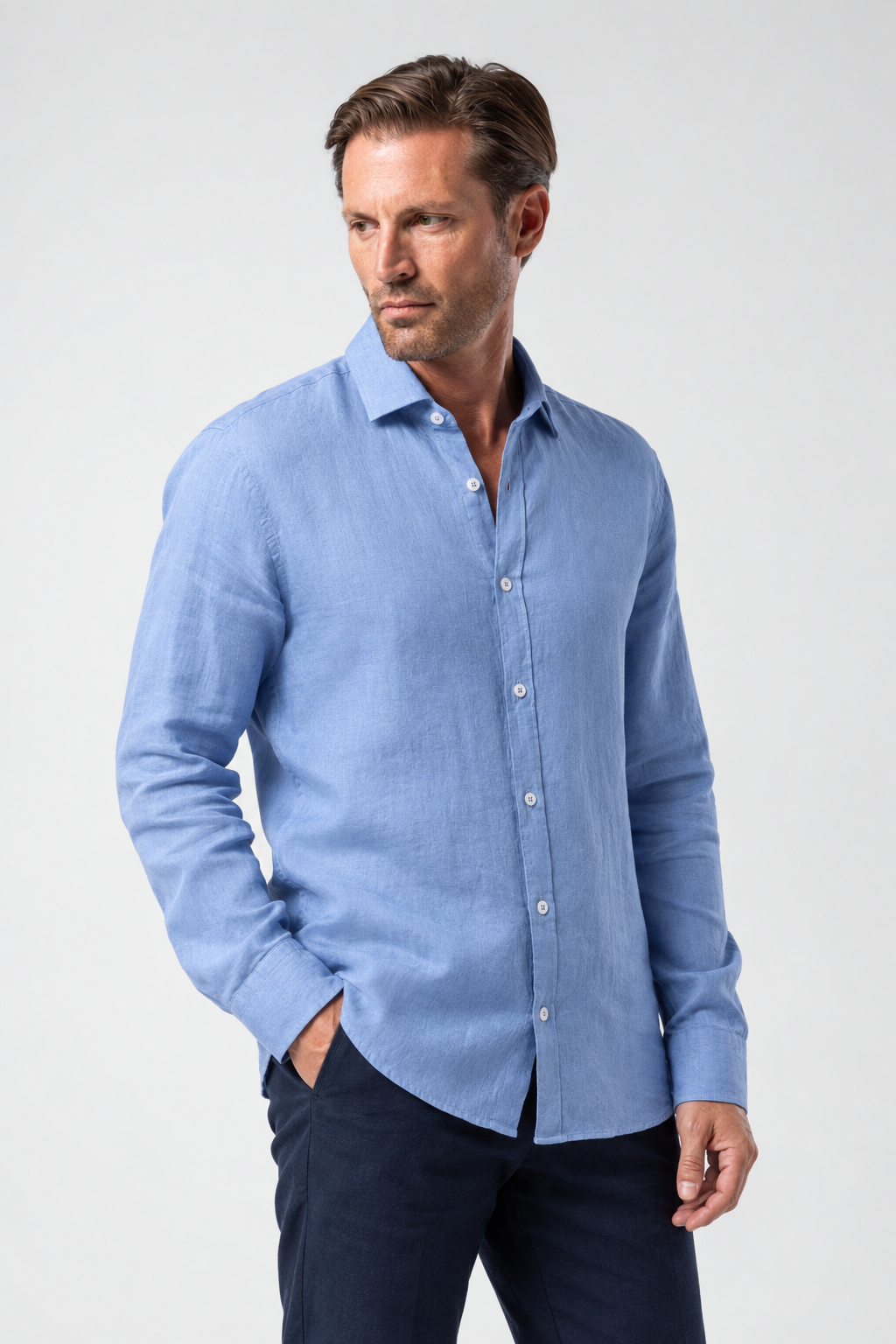 Lucas Linen Lightweight Shirt | Blue