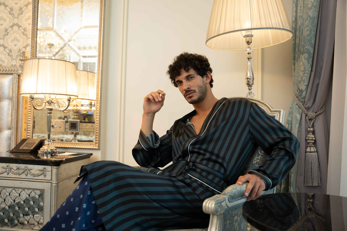 Men’s Pure Silk Robe | Emerald Green