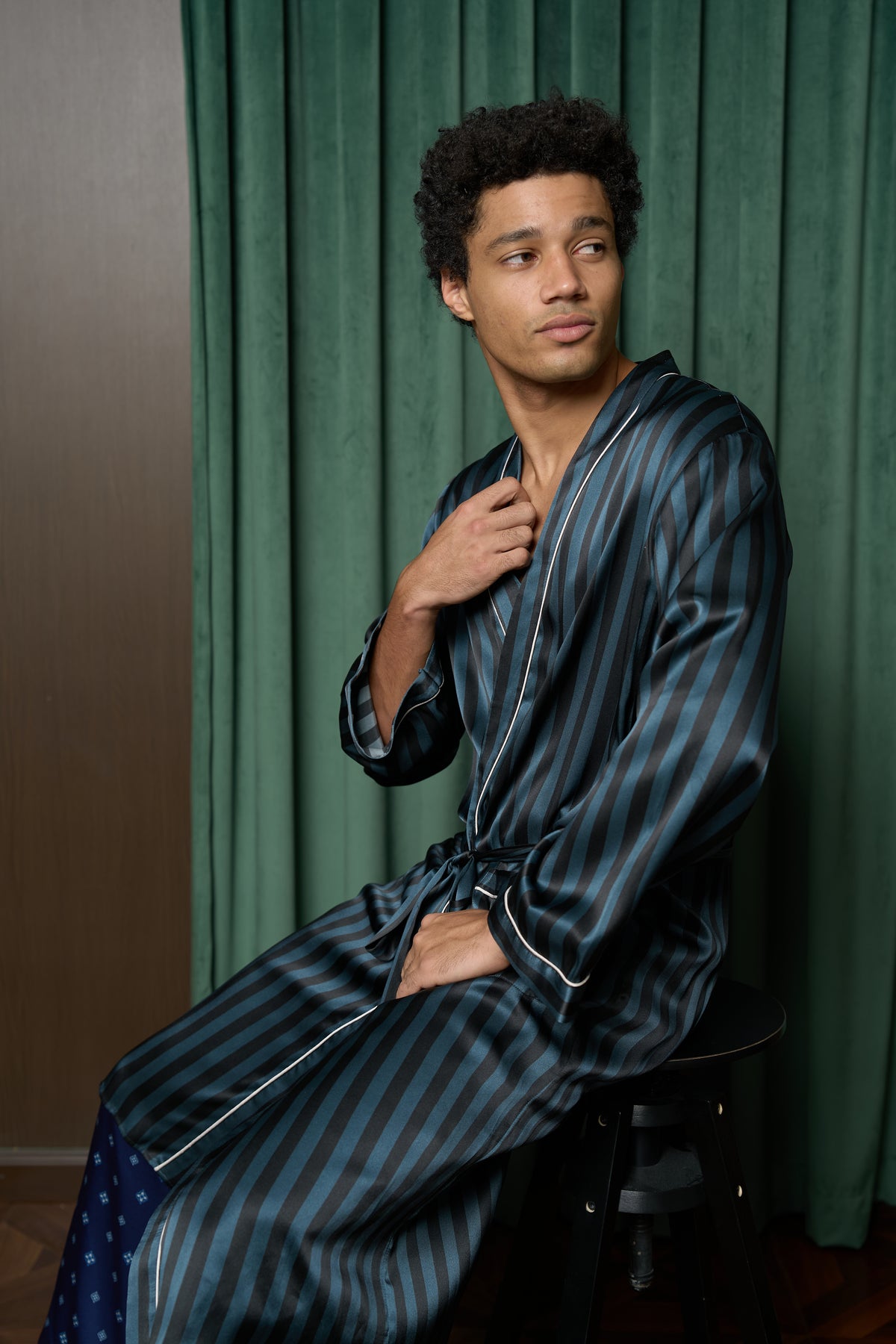 Men’s Pure Silk Robe | Emerald Green