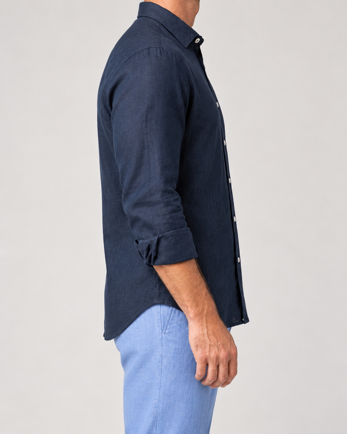 Lucas Linen Lightweight Shirt | Navy Blue