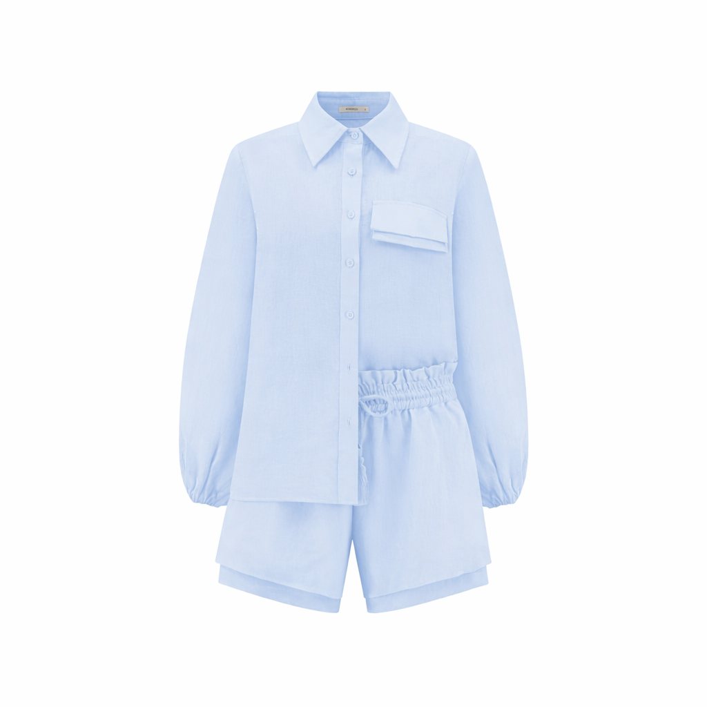 Victoria Linen Set | Light Blue
