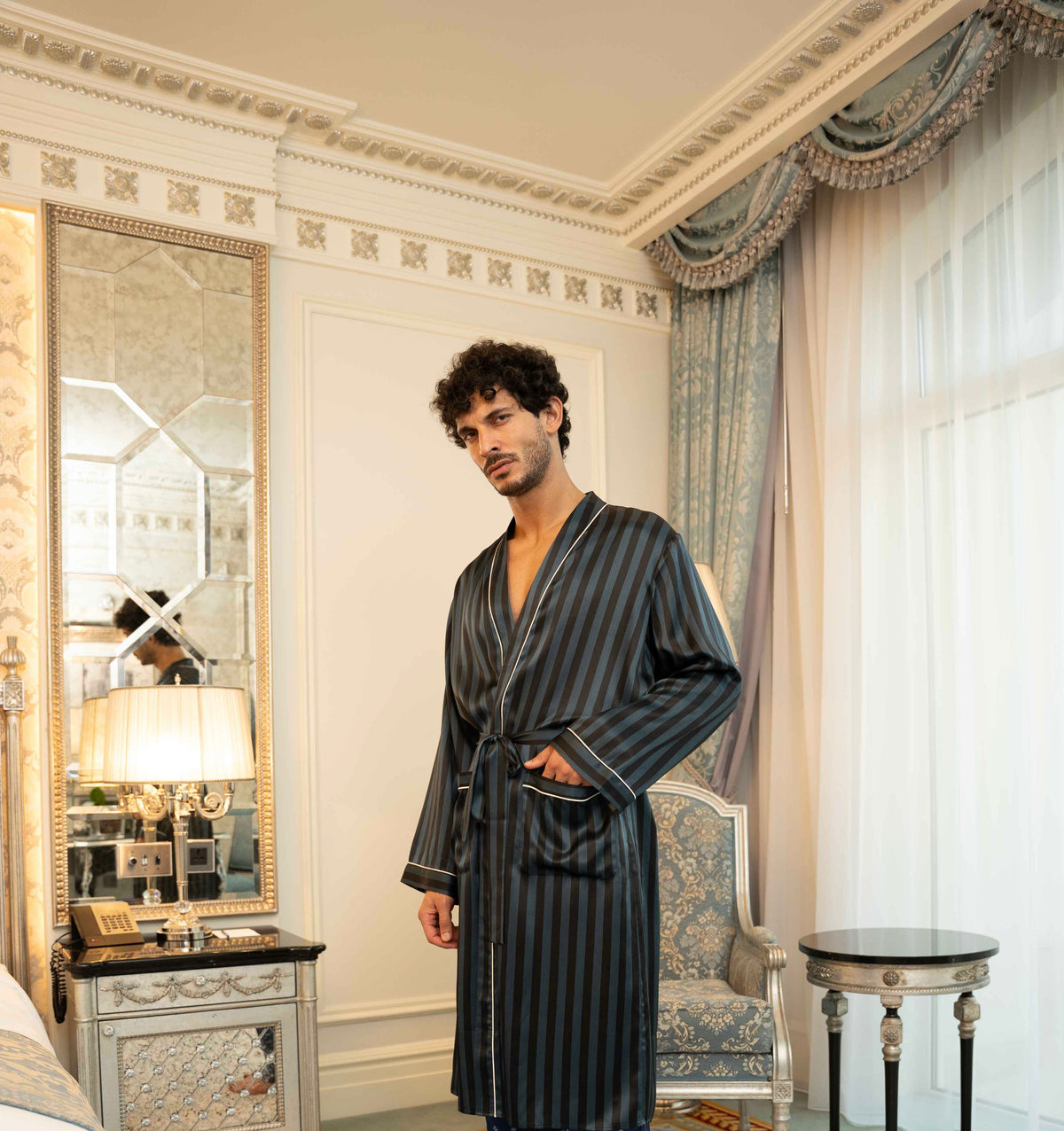 Men’s Pure Silk Robe | Emerald Green