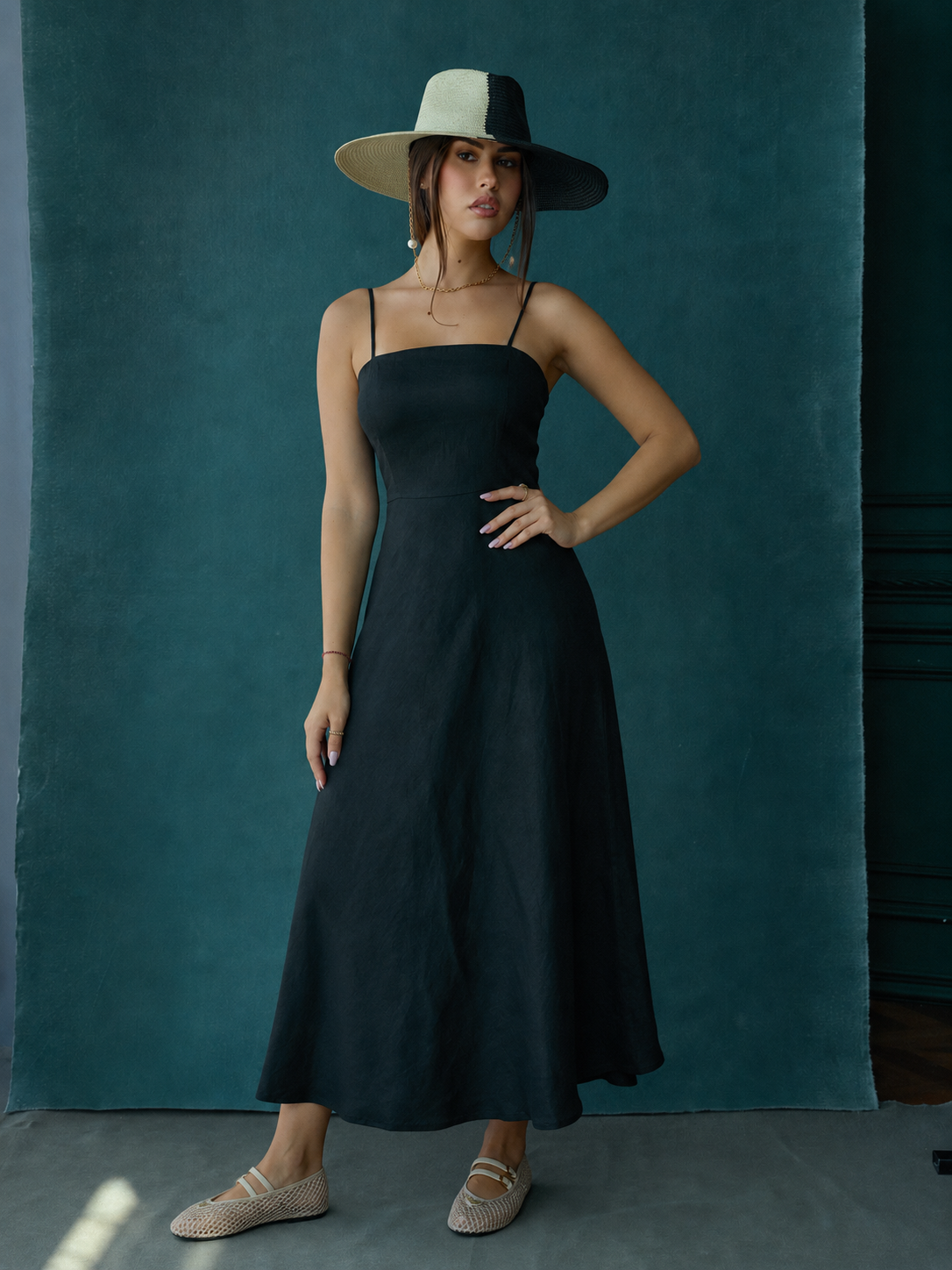 Lily Linen Dress | Black