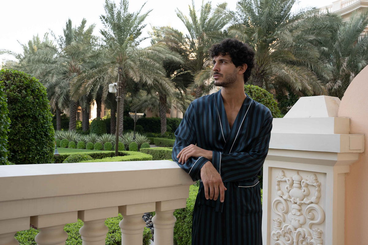 Men’s Pure Silk Robe | Emerald Green