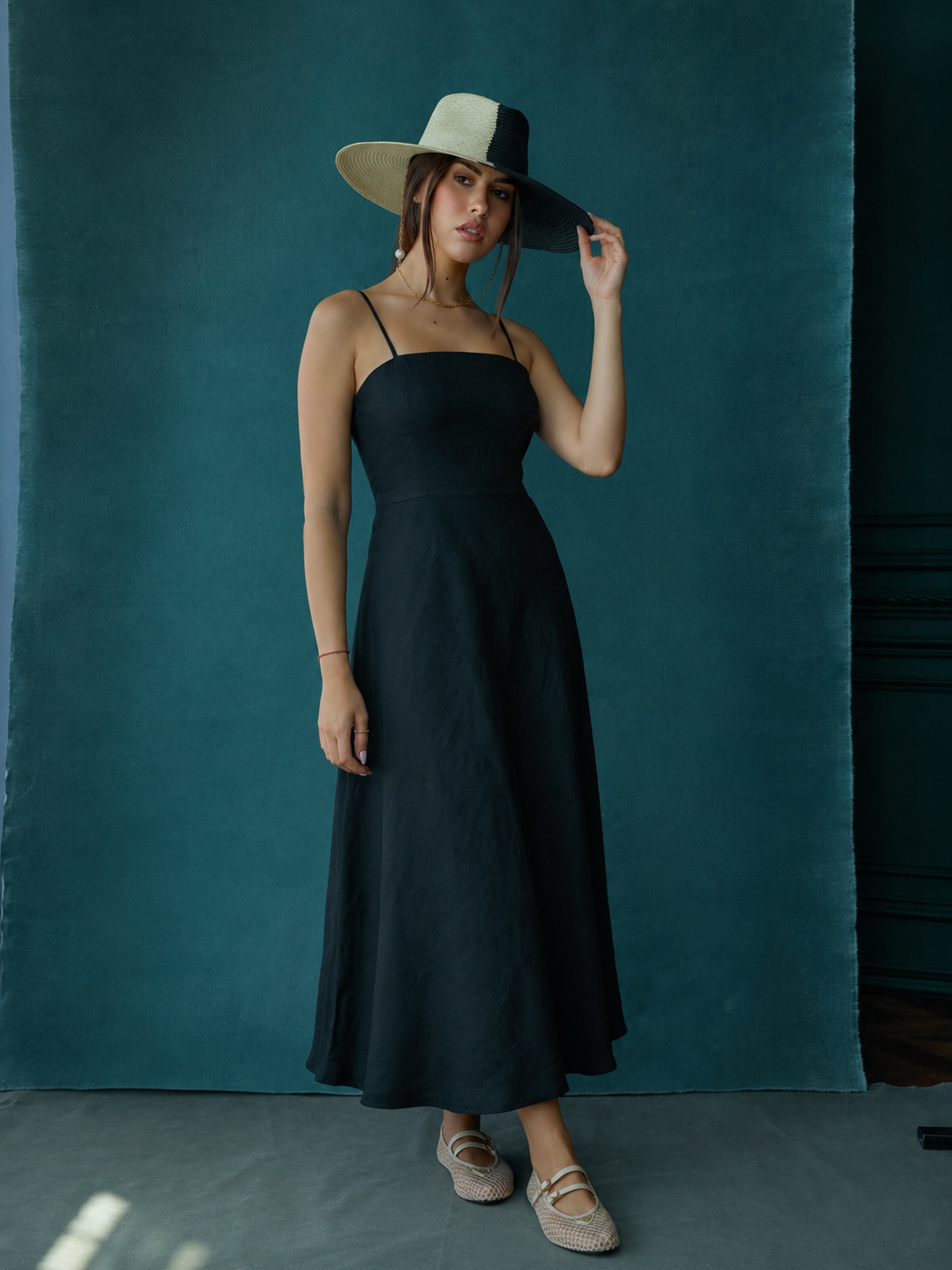 Lily Linen Dress | Black