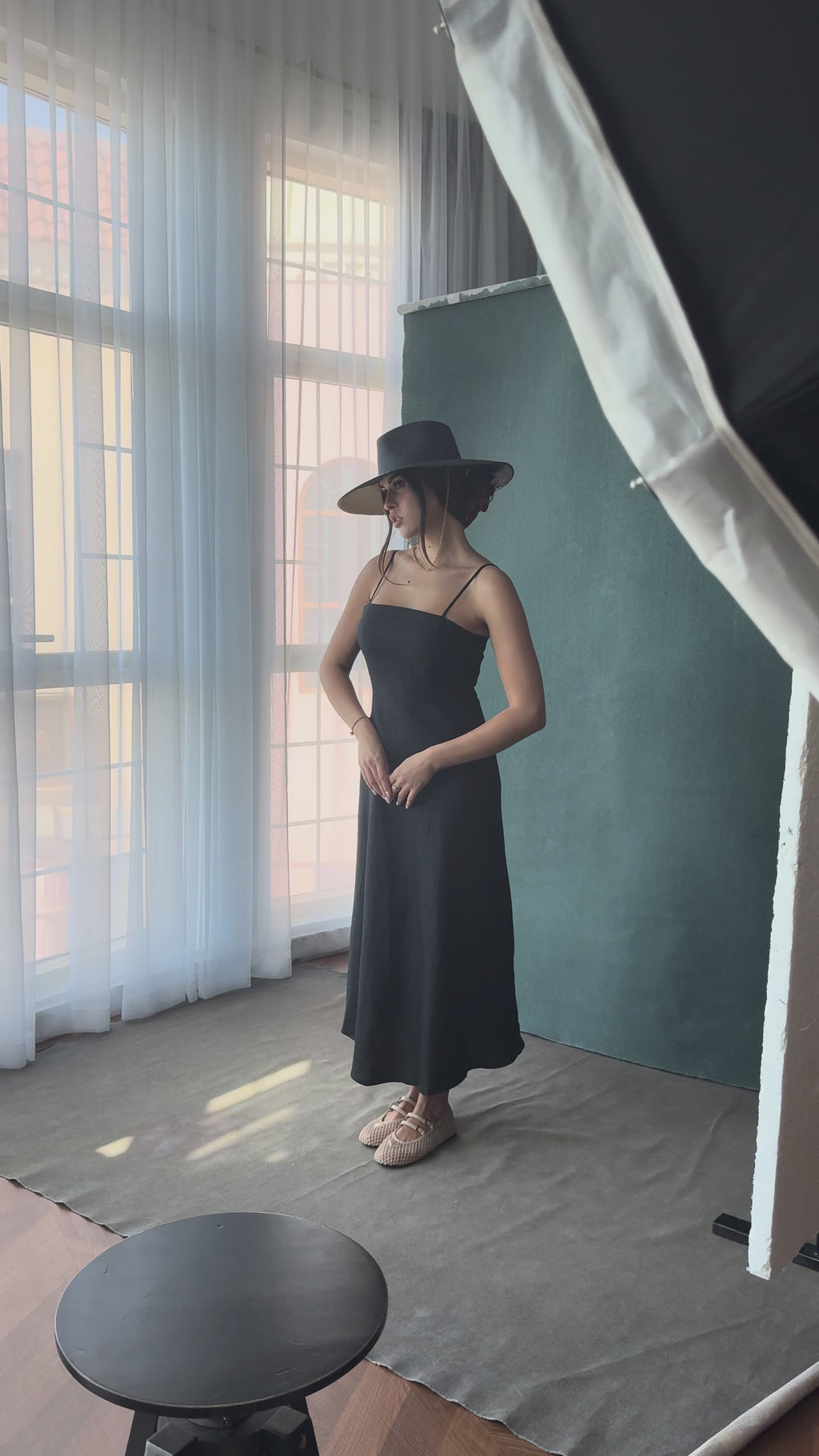 Lily Linen Dress | Black