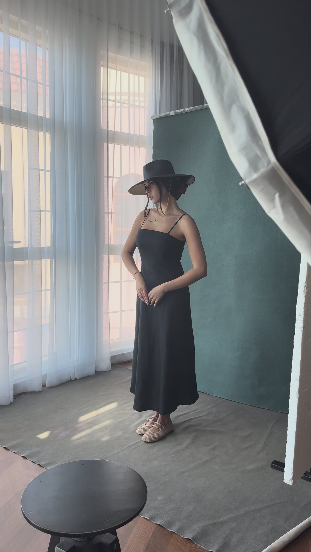 Lily Linen Dress | Black